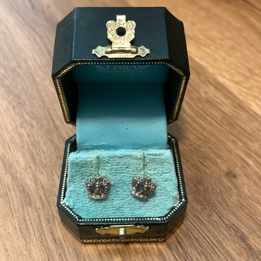 Juicy Couture crown earrings